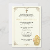 カトリック洗礼《キリスト教》洗礼式や命名式マリアとイエス 招待状 (正面)