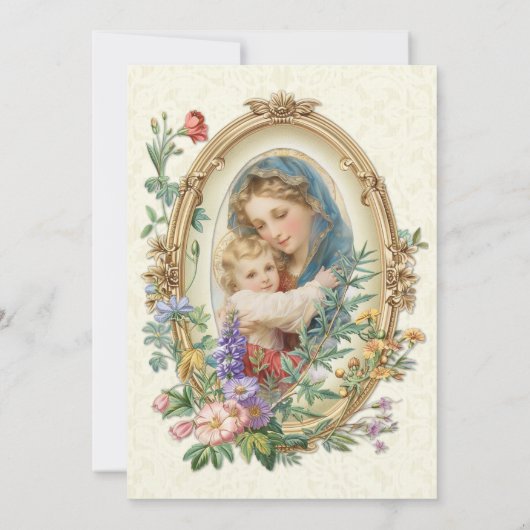 カトリック洗礼《キリスト教》洗礼式や命名式賛美マザーイエス 招待状 (裏面)