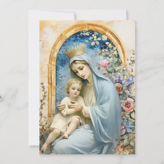 カトリック洗礼《キリスト教》洗礼式や命名式賛美マザーイエス 招待状 (裏面)