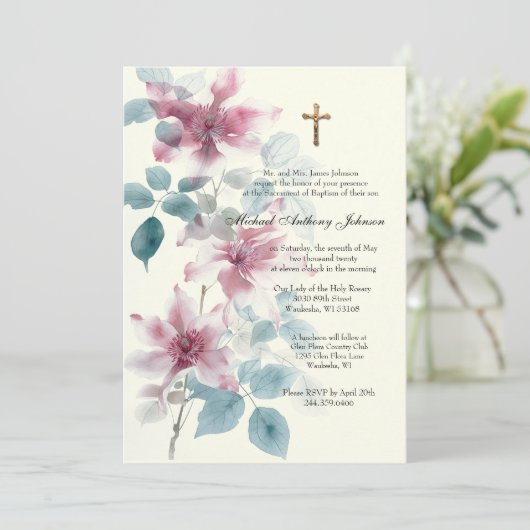 カトリック洗礼《キリスト教》洗礼式や命名式賛美マザーイエス 招待状 (スタンド正面)