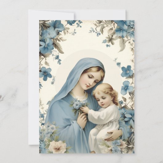 カトリック洗礼《キリスト教》洗礼式や命名式賛美マザーイエス 招待状 (裏面)