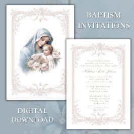 カトリック洗礼《キリスト教》洗礼式や命名式賛美マザーイエス 招待状