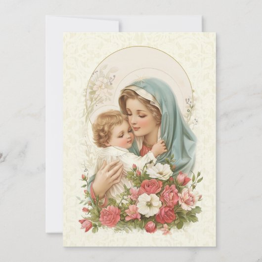 カトリック洗礼《キリスト教》洗礼式や命名式賛美マザーイエス 招待状 (裏面)