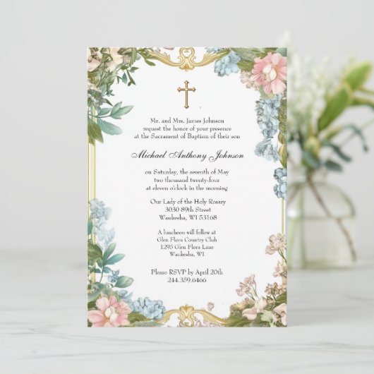 カトリック洗礼《キリスト教》洗礼式や命名式賛美マザーイエス 招待状 (スタンド正面)