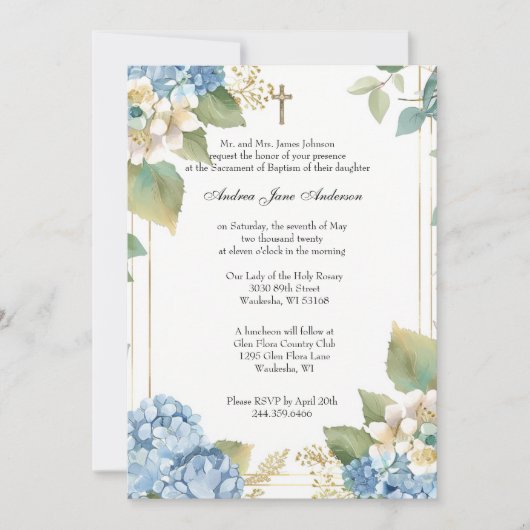 カトリック洗礼《キリスト教》洗礼式や命名式賛美マザーイエス 招待状 (正面)