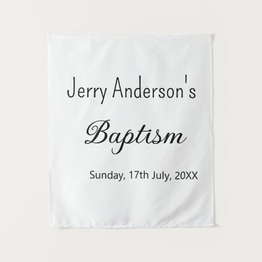 カトリック洗礼 子供 現代 簡潔 QR ミニマル タペストリー (正面)