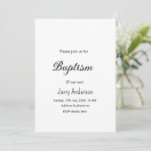 カトリック洗礼 子供 現代 簡潔 QR ミニマル 招待状 (スタンド正面)