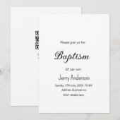 カトリック洗礼 子供 現代 簡潔 QR ミニマル 招待状 (正面/裏面)