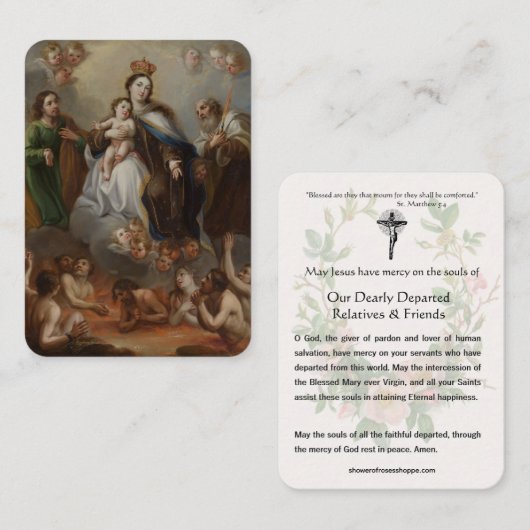 カトリック煉獄祈りの言葉オールソウルヴァージンメアリー プレイスカード