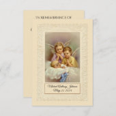 カトリック男の赤ちゃんバプティスマル追悼神聖カード エンクロージャーカード (正面/裏面)