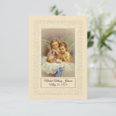 カトリック男の赤ちゃんバプティスマル追悼神聖カード エンクロージャーカード (スタンド正面)