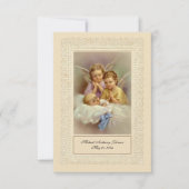 カトリック男の赤ちゃんバプティスマル追悼神聖カード ノートカード (正面)