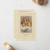 カトリック男の赤ちゃんバプティスマル追悼神聖カード ノートカード (正面/裏面インサイチュ)