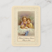 カトリック男の赤ちゃんバプティスマル追悼神聖カード 名刺 (正面)