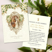 カトリック白フローラ結婚金ゴールドの聖札