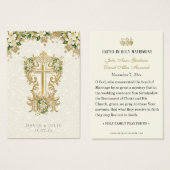 カトリック白フローラ結婚金ゴールドの聖札 (正面&裏面)