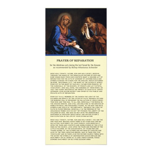 カトリック祈りの言葉の償いもっとも聖なる三位一体 – - ラックカード (正面)