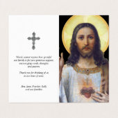 カトリック祈りの言葉カード | アンティーク聖ハート 名刺 (外部フラット)