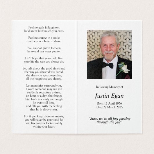 カトリック祈りの言葉カード | セントジャスティン殉教者 (内部フラット)