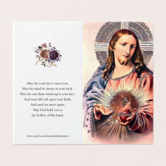 カトリック祈りの言葉カード | 聖なるハートイエス2 (外部フラット)