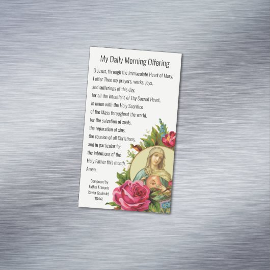 カトリック祈りの言葉モーニングオファリングヴァージンメアリーイエス マグネット名刺 (インサイチュ)