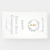 カトリック第一聖餐式の少年の旗 横断幕 (横)