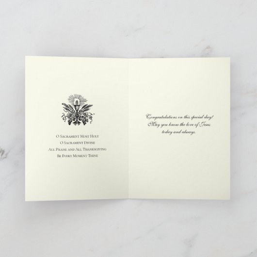 カトリック第一聖餐式エレガントイエスバラ カード (内部)