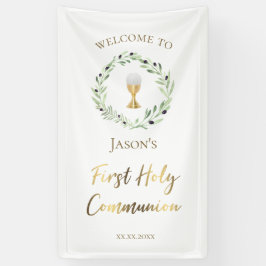 カトリック第一聖餐式オリーブリース 横断幕