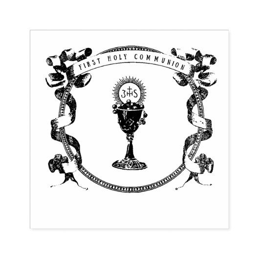 カトリック第一聖餐式ヴィンテージ ラバースタンプ (インプリント)