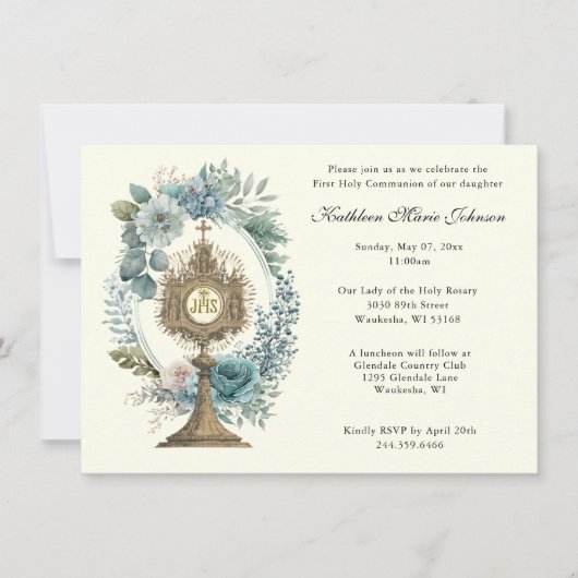 カトリック第一聖餐式招待状 招待状 (正面)