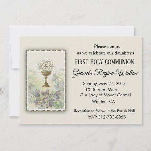 カトリック第一聖餐式招待状 招待状 (正面)