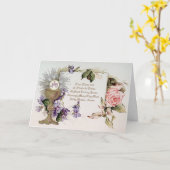 カトリック第一聖餐式祈りの言葉ヴィンテージ カード (黄色い花)