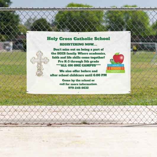 カトリック系の学校登録旗 横断幕 (インサイチュ)