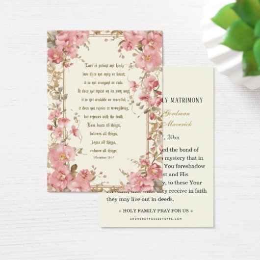 カトリック結婚ピンクフローラ聖なる書物、 経典祈りの言葉 (デスク)