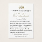 カトリック結婚フローラ祈りの言葉カード (裏面)