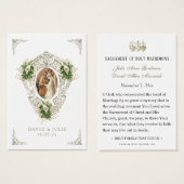 カトリック結婚フローラ祈りの言葉カード (正面&裏面)