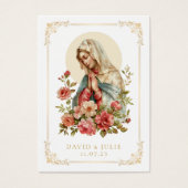カトリック結婚メアリーフローラ祈りの言葉カード (正面)