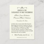 カトリック結婚式の引き出物グアダルペホリーカード 名刺 (裏面)