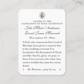 カトリック結婚式の引き出物サンテリーズヴィンテージバラ  名刺 (裏面)