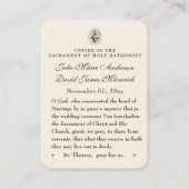 カトリック結婚式の引き出物サンテリーズヴィンテージバラ 名刺 (裏面)