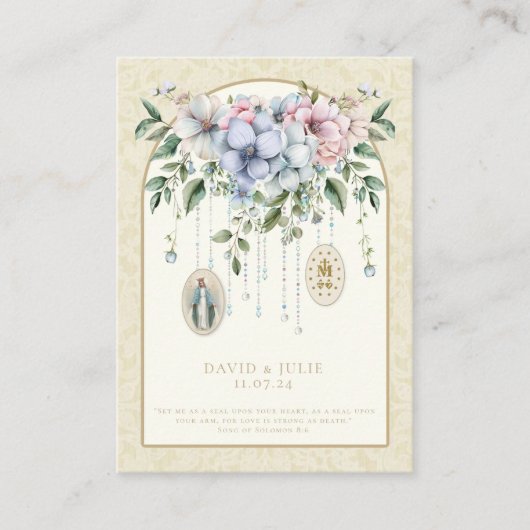 カトリック結婚式の引き出物フローラ記憶 名刺 (正面)