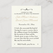 カトリック結婚式の引き出物フローラ記憶 名刺 (裏面)