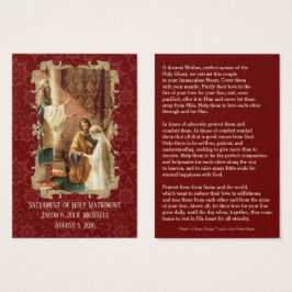 カトリック結婚式の引き出物ホーリーカードダマスクマルーン