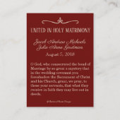 カトリック結婚式の引き出物ホーリーカードダマスクマルーン 名刺 (裏面)