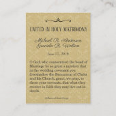 カトリック結婚式の引き出物ホーリーカードメアリージョセフ 名刺 (裏面)