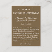カトリック結婚式の引き出物ホーリーカードメアリージョセフ 名刺 (裏面)