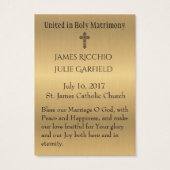 カトリック結婚式の引き出物ホーリーカード新郎新婦 (裏面)