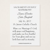 カトリック結婚式の引き出物ホーリーカード新郎新婦 (裏面)