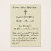 カトリック結婚式の引き出物ホーリーカード新郎新婦 (裏面)