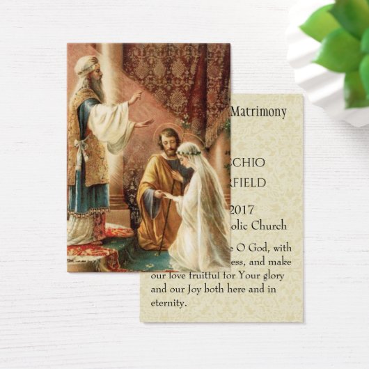 カトリック結婚式の引き出物ホーリーカード新郎新婦 (デスク)